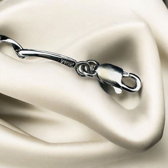 VINTAGE -10k Gold- Tanzanite & Diamond Bracelet - 7" -1CTTW- Tennis Style -3.5g - Picture 6 of 16